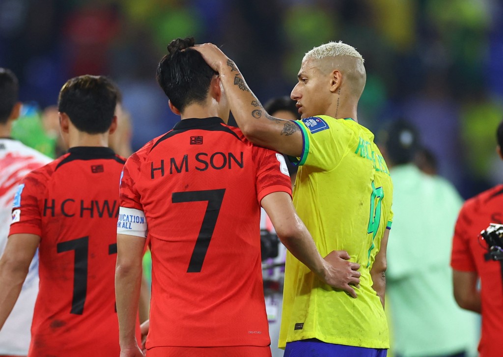 南韓十六強不敵巴西出局，成績仍獲表揚獲發巨額獎金。REUTERS