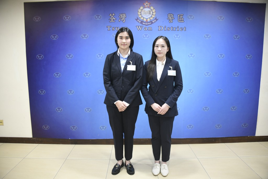 荃灣警區重案組第一隊高級督察謝宛儒（左）及情報組高級督察張穎然。楊偉亨攝