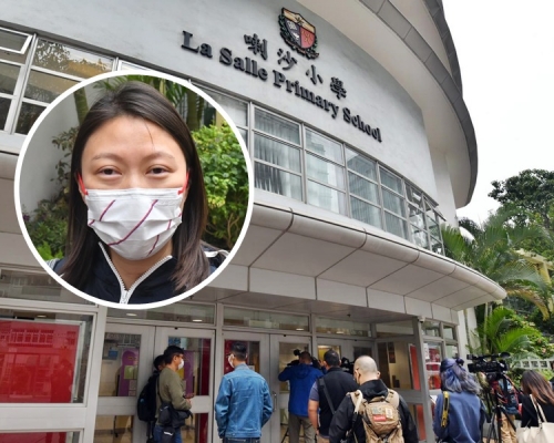 小一自行分配學位今日放榜，有家長到場了解派位結果，得知兒子成功獲派心儀學校後感到開心。