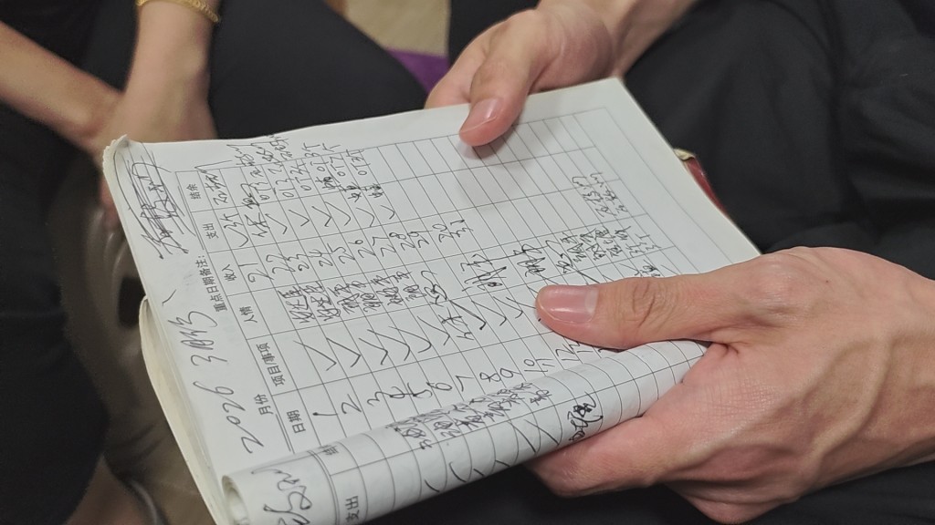 根據家屬提供陳男的「記賬本」,清楚記低他由3月19日開始至今在石鼓洲地盤工作,中間只有一天休息,每日超額工作至少3小時,其中在上周五(28日)更超額7小時工作。 根據家屬提供陳男的「記賬本」,清楚記低他由3月19日開始至今在石鼓洲地盤工作,中間只有一天休息,每日超額工作至少3小時,其中在上周五(28日)更超額7小時工作。