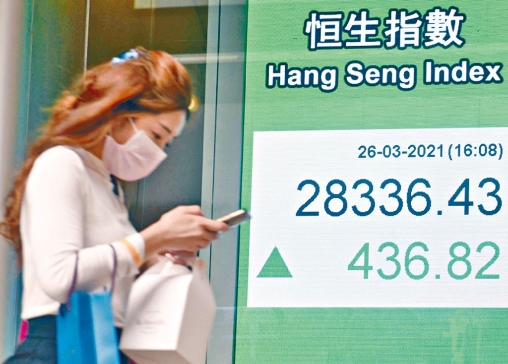 ■恒指昨日收造28336點，升436點，但全周累跌654點。
