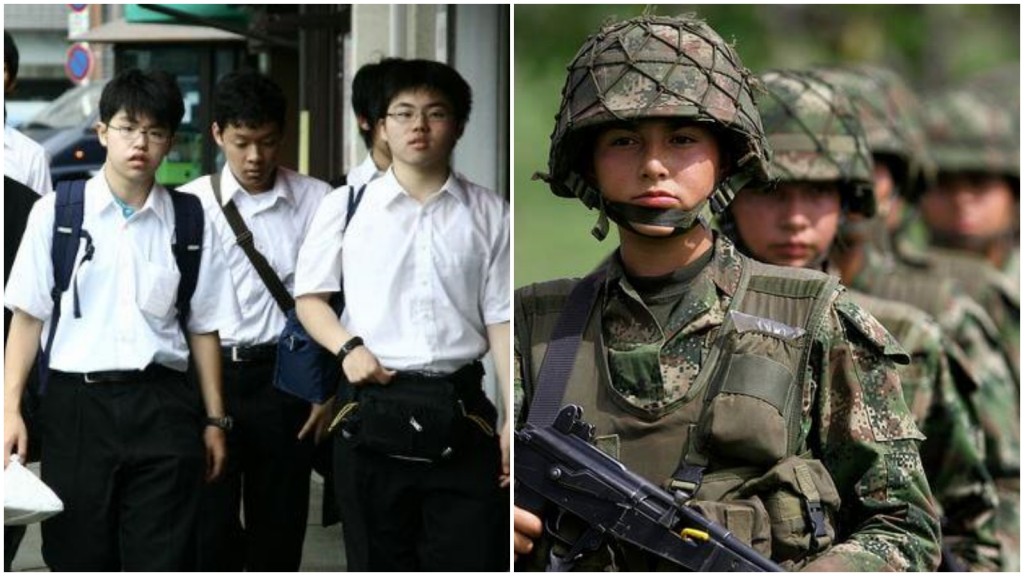台灣修例為16歲以上青年造冊,戰時需支援軍隊。