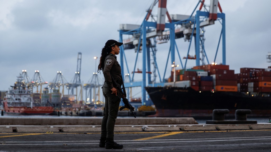 土耳其-以色列主要贸易港口：以色列阿什杜德港。 路透社