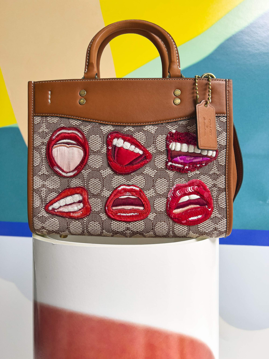 袋身袋以不同的亮片咧嘴圖案的Rogue Bag 25/$8,950，玩味又搶眼。