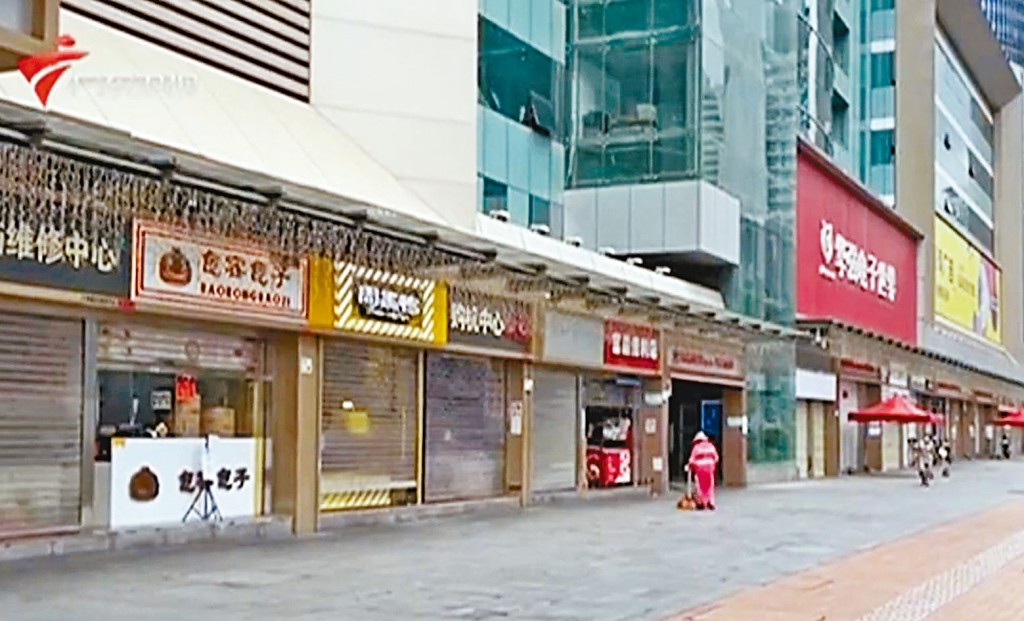 深圳街頭冷清,多個商鋪關閉。