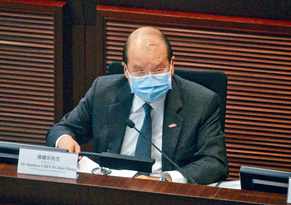 ■政務司司長張建宗表示，期望下月內敲定第三輪抗疫基金細節。