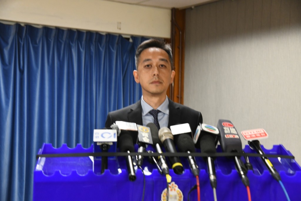 油尖警區助理指揮官(刑事)警司程知仁交代案情。黎志偉攝 油尖警區助理指揮官(刑事)警司程知仁交代案情。黎志偉攝