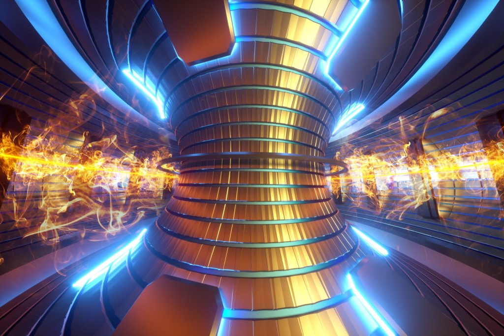托卡馬克環（Tokamak）內的模擬景像。