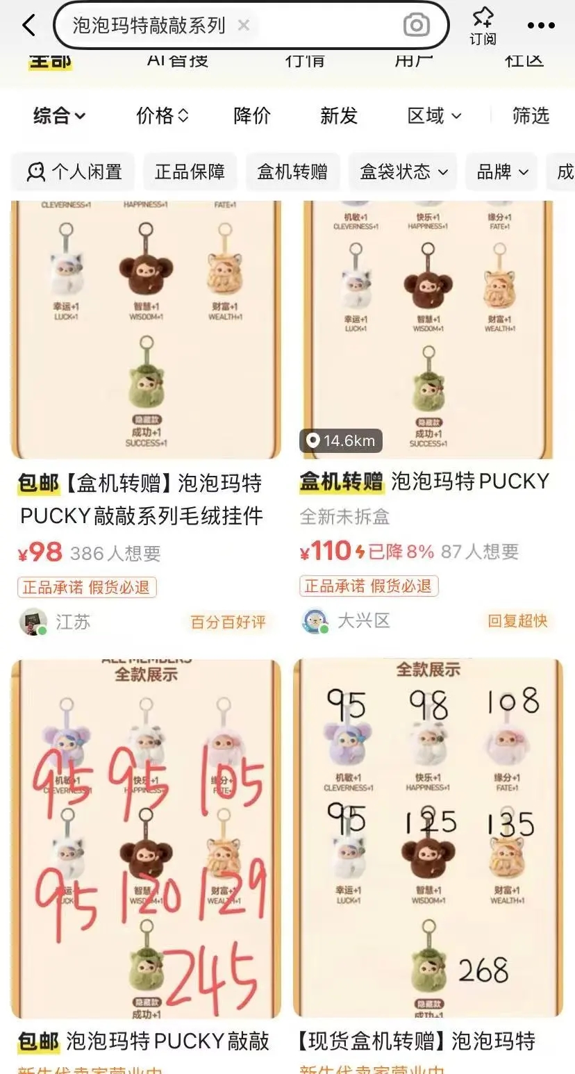 「PUCKY敲敲系列」二手貨在網上被炒賣。