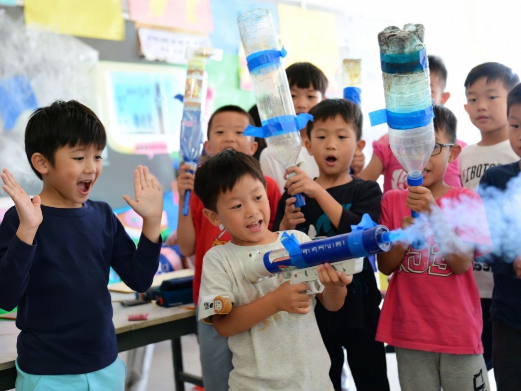 挑戰「空氣炮 製作坊」，自製空氣炮。（圖片來源：挪亞方舟）