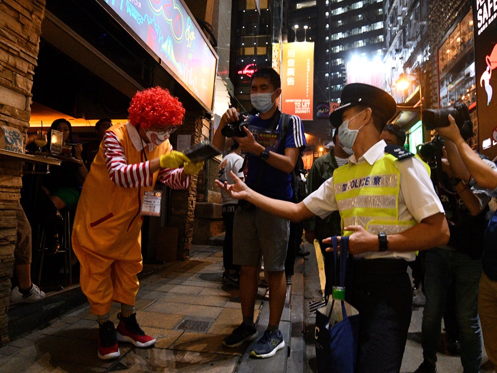 警方將於萬聖節期間在蘭桂坊採取人潮管理措施。資料圖片
