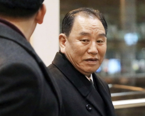 金英哲由北京飛往美國訪問。AP