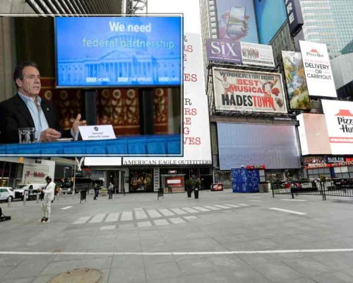 科莫表示所有跡象顯示紐約州疫情已開始趨緩。AP