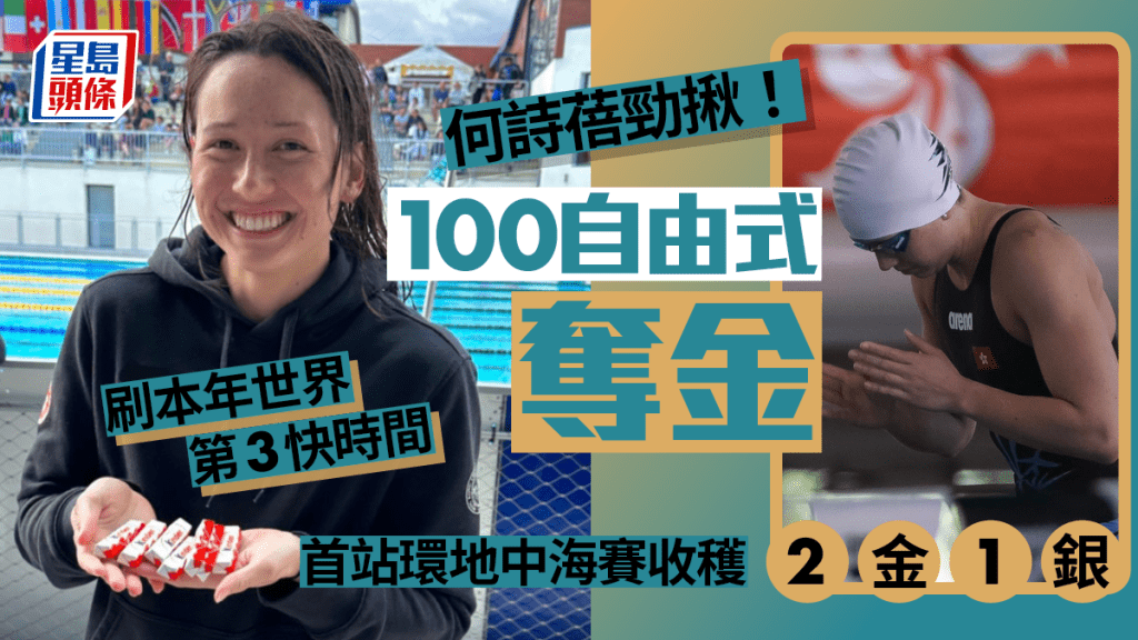 環地中海游泳賽|52秒85今季世界第3快 何詩蓓100自大勇奪金