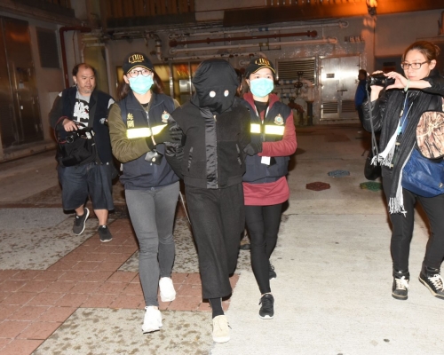 警方拘捕一名女子。徐裕民攝