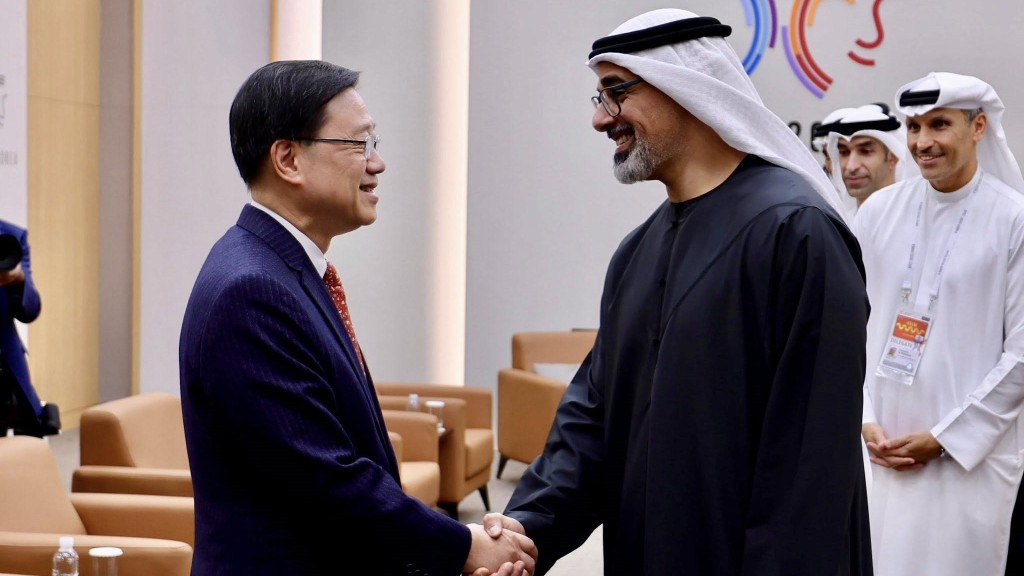 行政長官李家超與阿聯酋阿布扎比王儲會面。李家超FB圖片