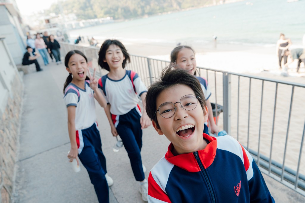 長洲聖心學校4位小學生不一樣的日常。（左起：陸海晴、王文欣、劉梓朗、張心然）（圖片來源：《親子王》）
