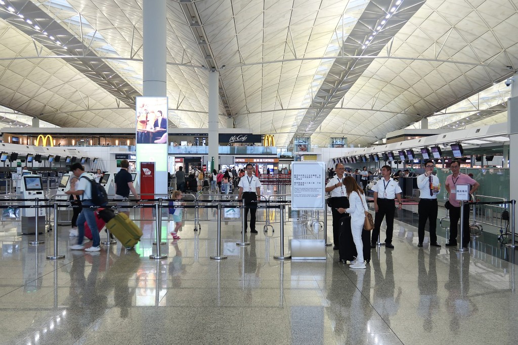 2019年赤鱲角國際機場離境大堂。機管局