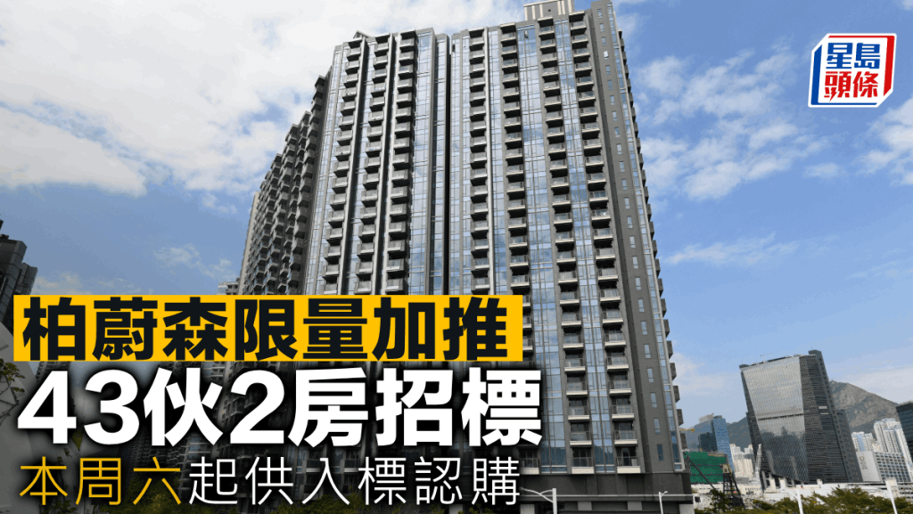 柏蔚森限量加推43伙2房招標 本周六起供入標認購