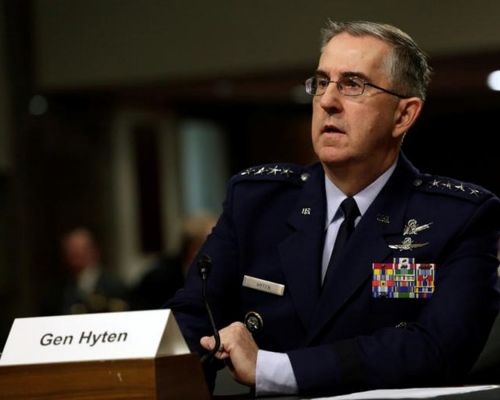 美国参谋长联席会议副主席海腾披露中国试射远程高超音速导弹。 （路透社资料图片）