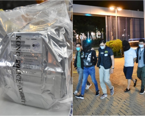 警方拘捕2名男子，涉嫌與多宗電子零件盜竊案有關。尹敬堂攝