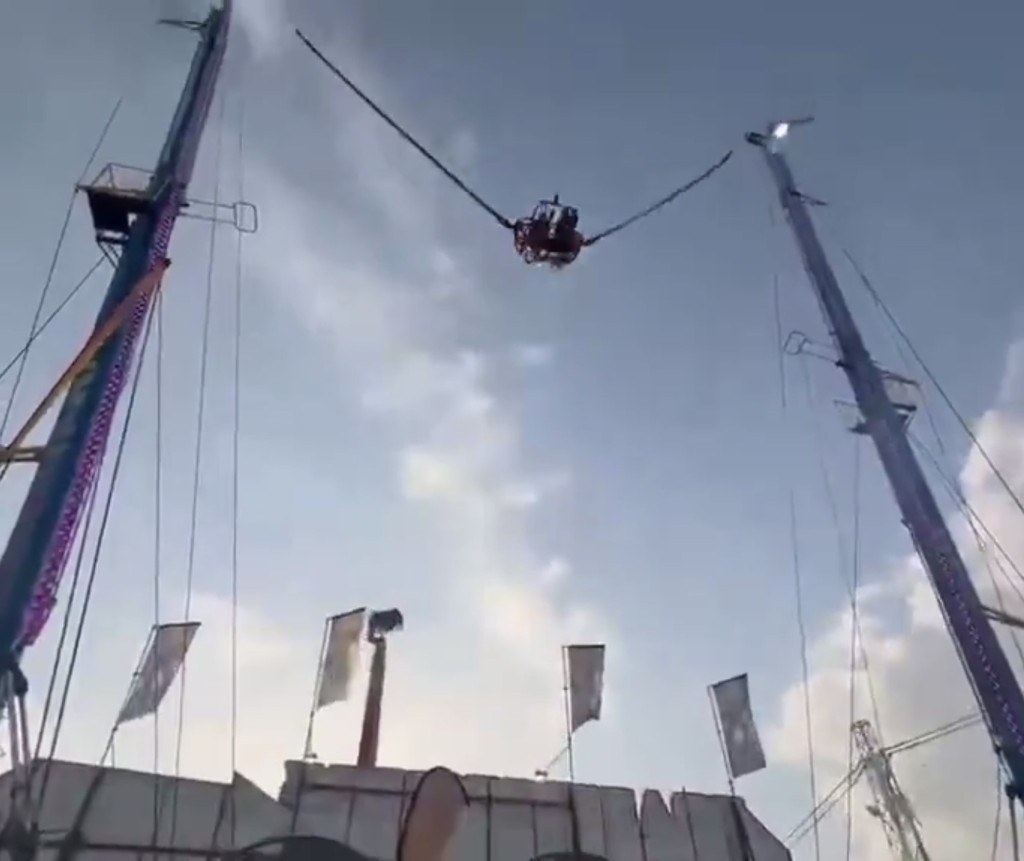 涉事遊樂設施「Steel Max」 原本如常運作。 X@krassenstein