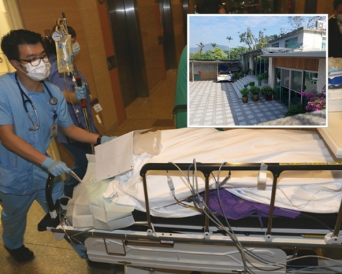 被告妻子被斬傷送院,小圖為涉案村屋。 資料圖片