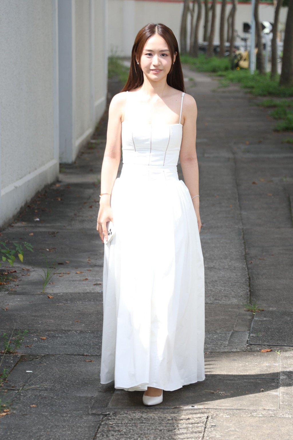 莊雅婷現身港姐首輪面試。 莊雅婷現身港姐首輪面試。