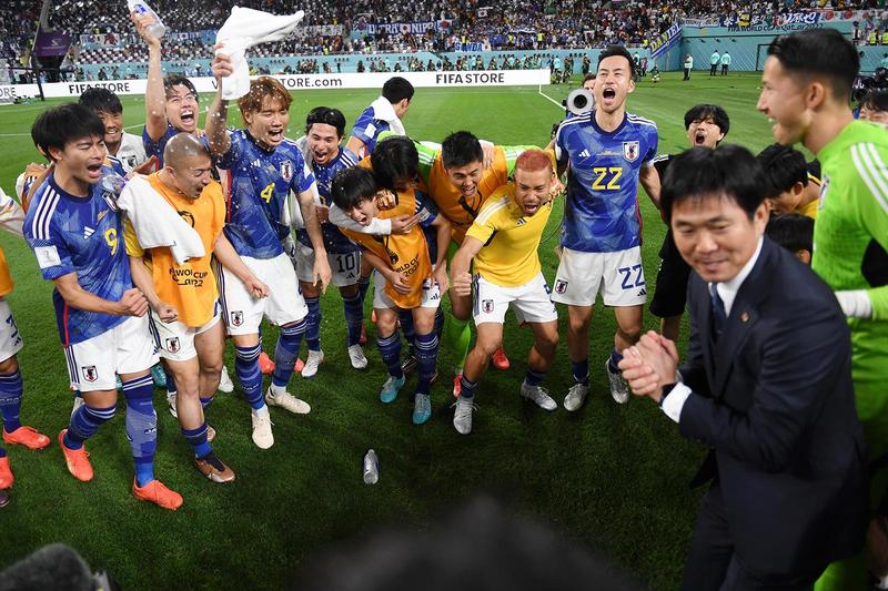 日本23日在卡塔爾世界盃爆冷踢贏德國