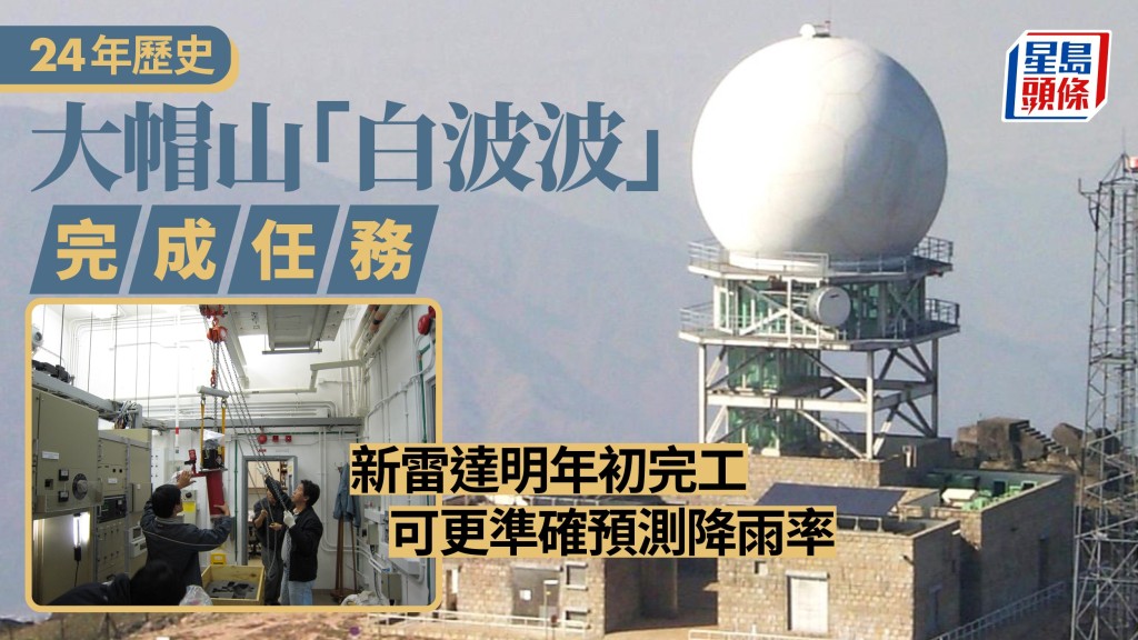 大帽山天氣雷達「白波波」上月完成歷史任務。