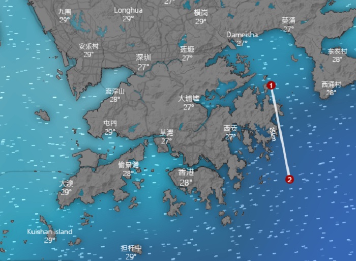 七星排一带与弓洲相距约25至30公里。网上图片