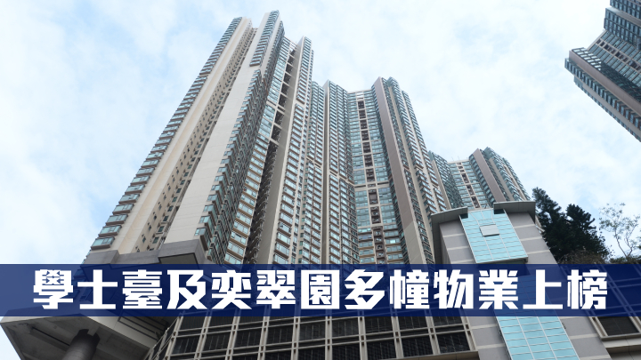 學士臺及奕翠園多幢物業上榜