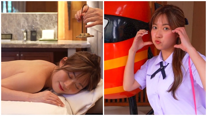 冲遊泰國11丨波波黃婧靈裸背浸浴：諗起TVB古裝劇  大玩校服誘惑 似足檸檬茶廣告