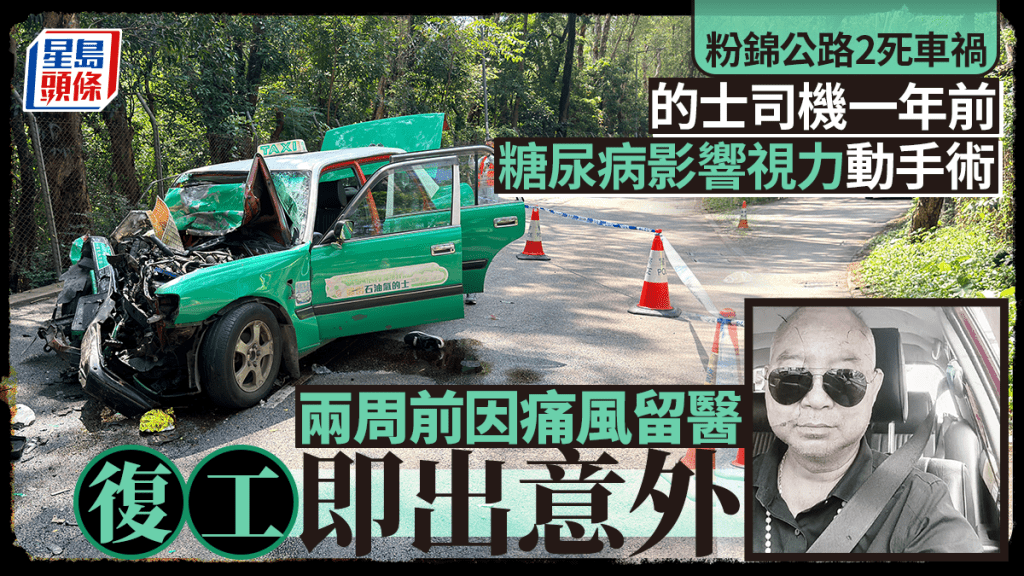 粉錦公路2死車禍｜慘死的士司機兩周前因痛風留醫 今日復工即出意外