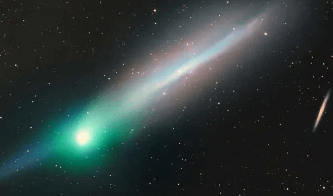 綠色彗星C/2022 E3（ZTF）本周逐漸飛掠地球，是5萬年來第一次。網上圖片