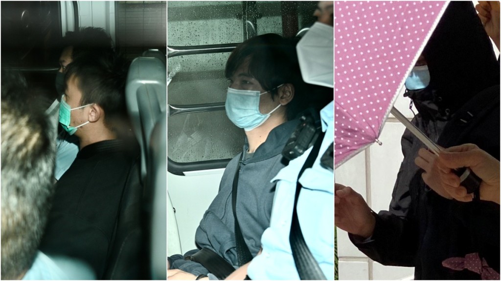 左起被告:陳思諾、黃澦羅、李浩源。 資料圖片