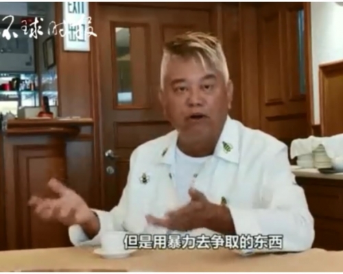 陳百祥拍片呼籲年輕人,用暴力去爭取是錯的。影片截圖