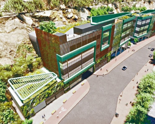 安達臣道石礦場發展聯用岩洞模擬圖。