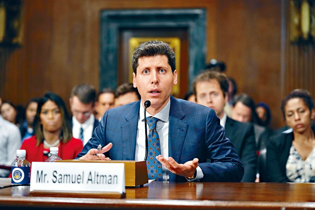 OpenAI行政總裁奧爾特曼，周二在參議院聽證會作供。