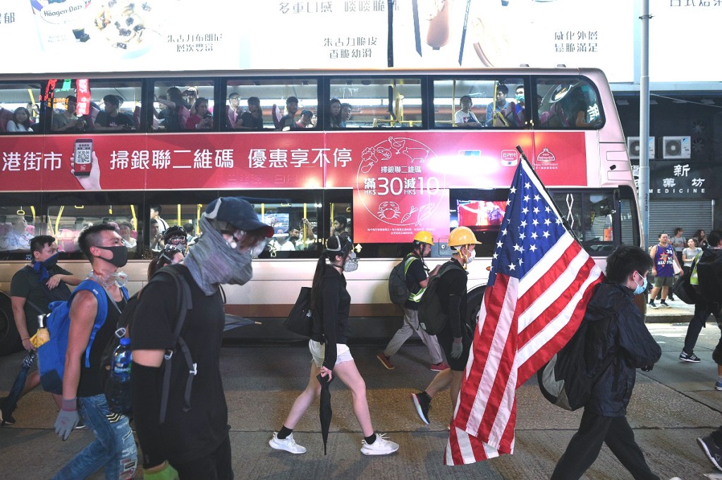 示威者昨晚到銅鑼灣。資料圖片