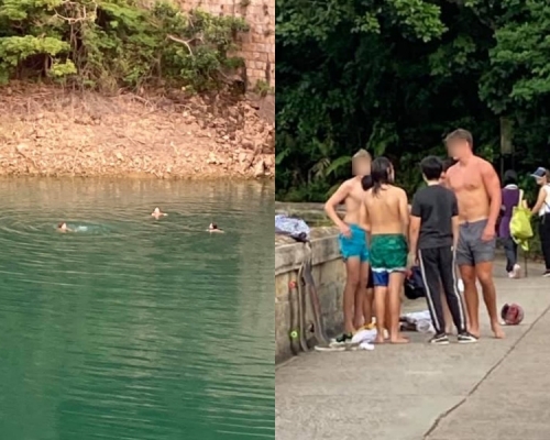 外國人在水塘跳水。香港突發事故報料區FB