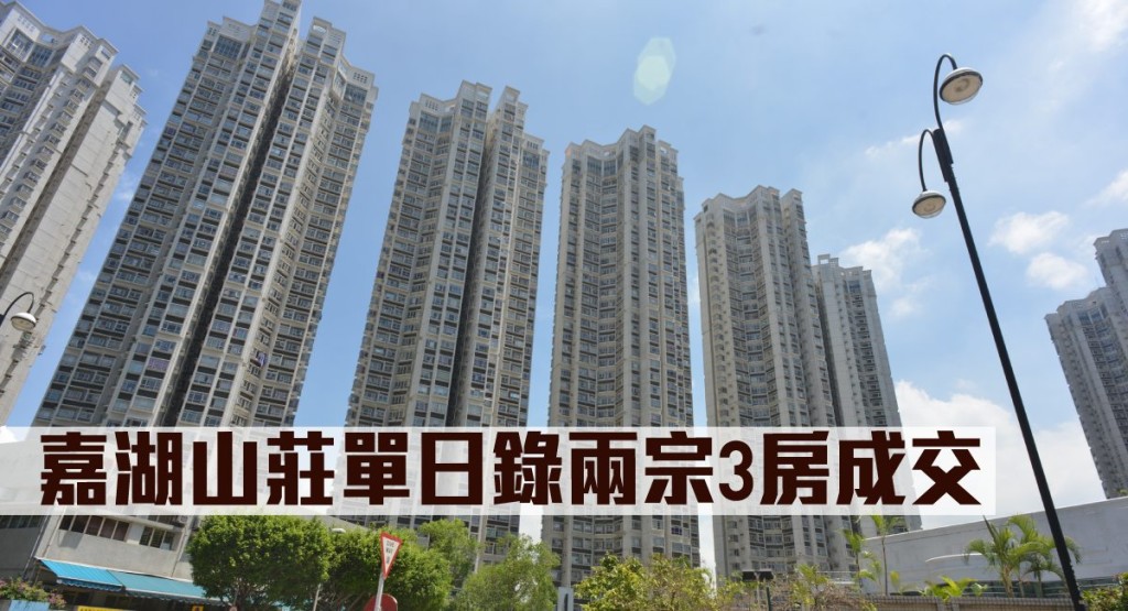 嘉湖山莊單日錄兩宗3房成交。