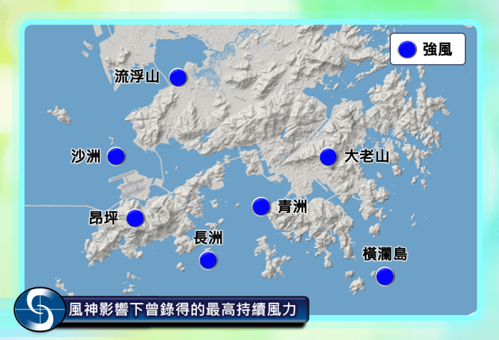 在风神影响下，本港多处地区录得强风。天文台图片