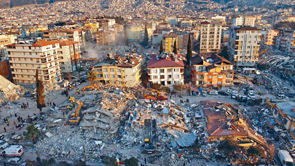 土耳其地震災區安塔基亞大量房屋倒塌。