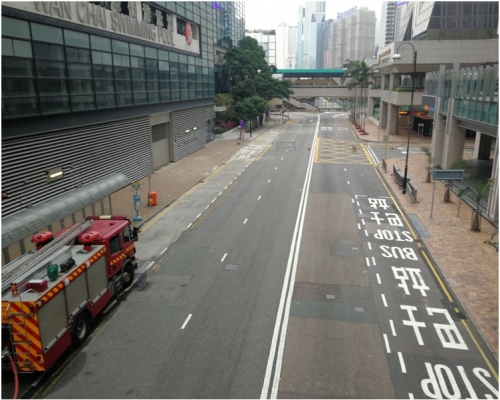港湾道来回一带仍封闭中。