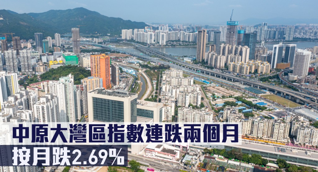中原大灣區指數連跌兩個月,按月跌2.69%。
