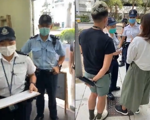 部份警員曾一度進入辦事處內,其後黃文萱的身份證及電話號碼。 黃文萱facebook直播影片截圖