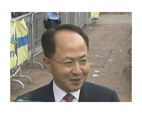 王志民今日履新任香港中聯辦主任。有線電視截圖