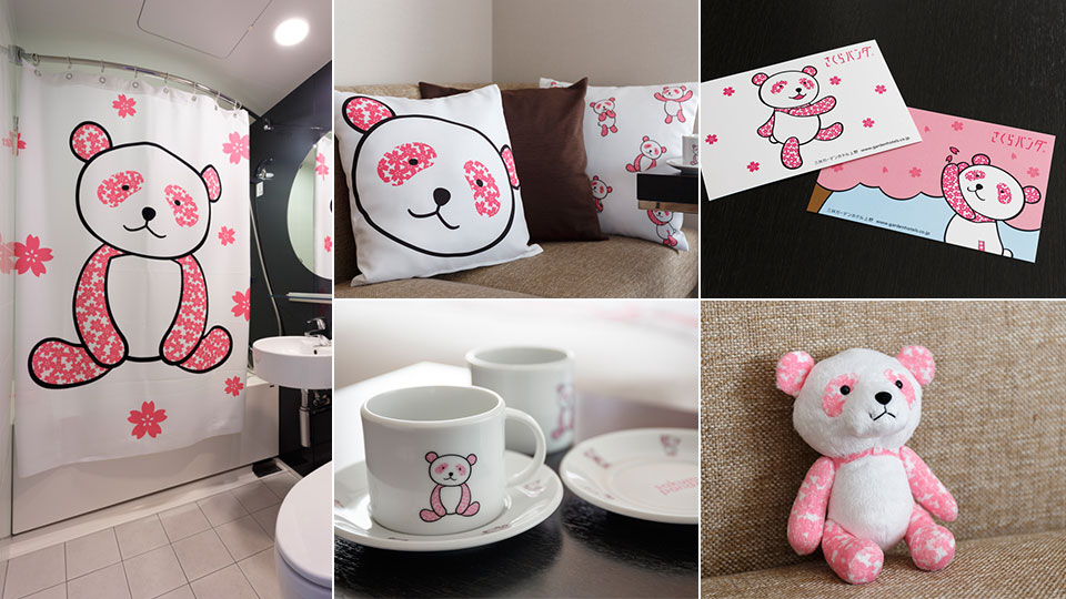 Sakura Panda Room的裝飾及備品。