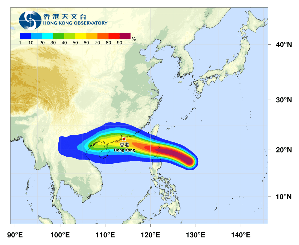 超強颱風「樺加沙」來勢洶洶。天文台網圖片